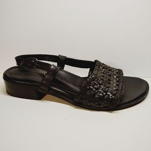 Women's Black Woven Sandals